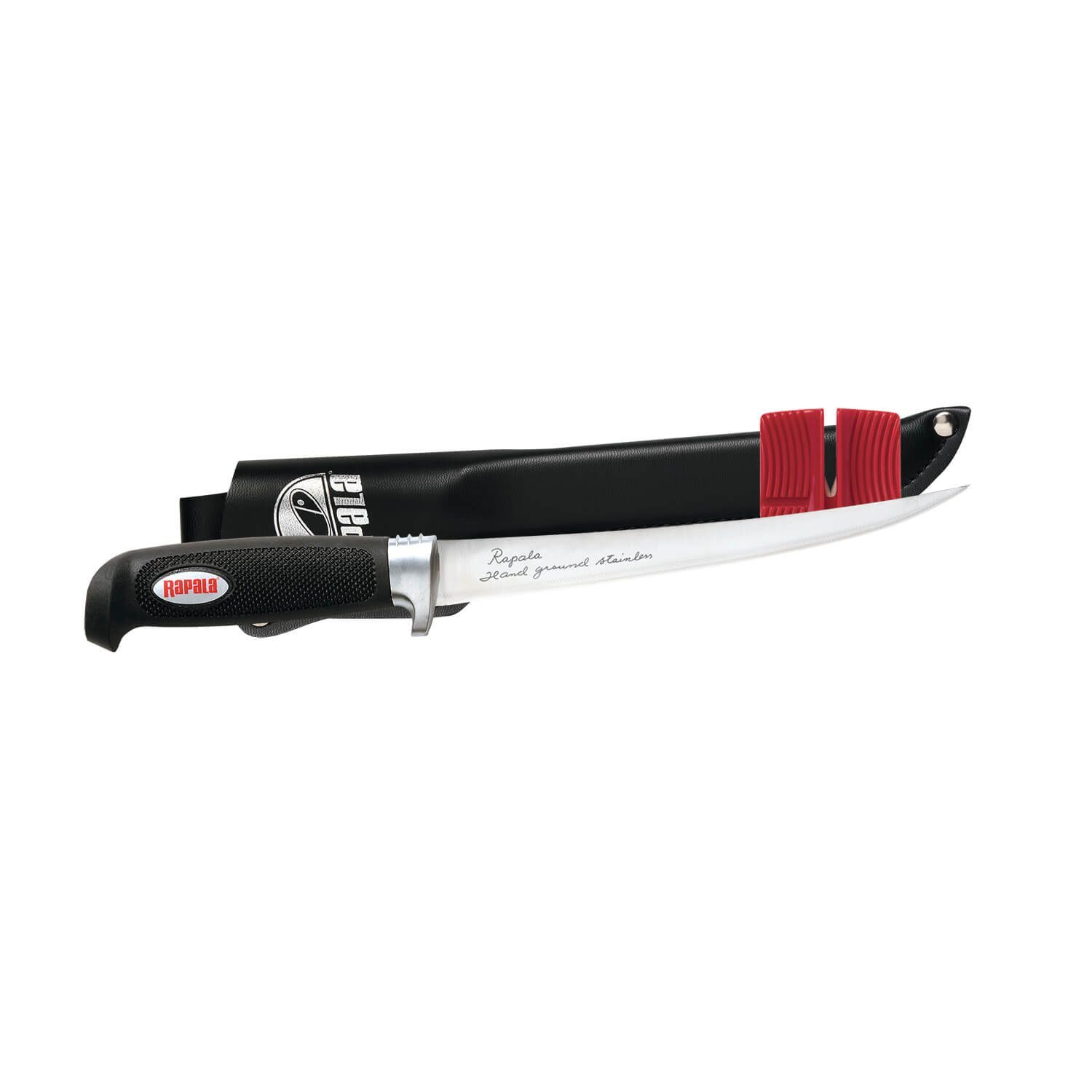 Rapala Fischfiliermesser Rapala Soft Grip Fillet Filetiermesser, Scheide aus Kunstleder, Thermoplastischer weicher Griff