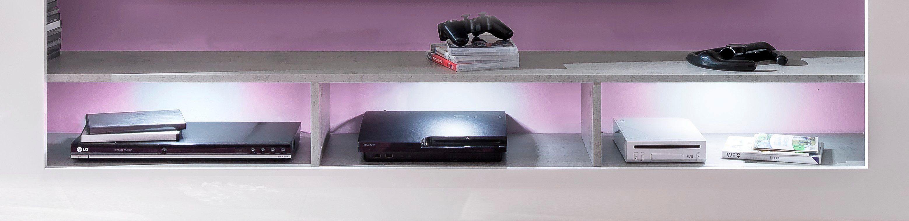 trendteam LED Unterbauleuchte, LED fest integriert, Kaltweiß, LED Unterbauspots mit kalt-weißem Licht - Mit Fußschalter