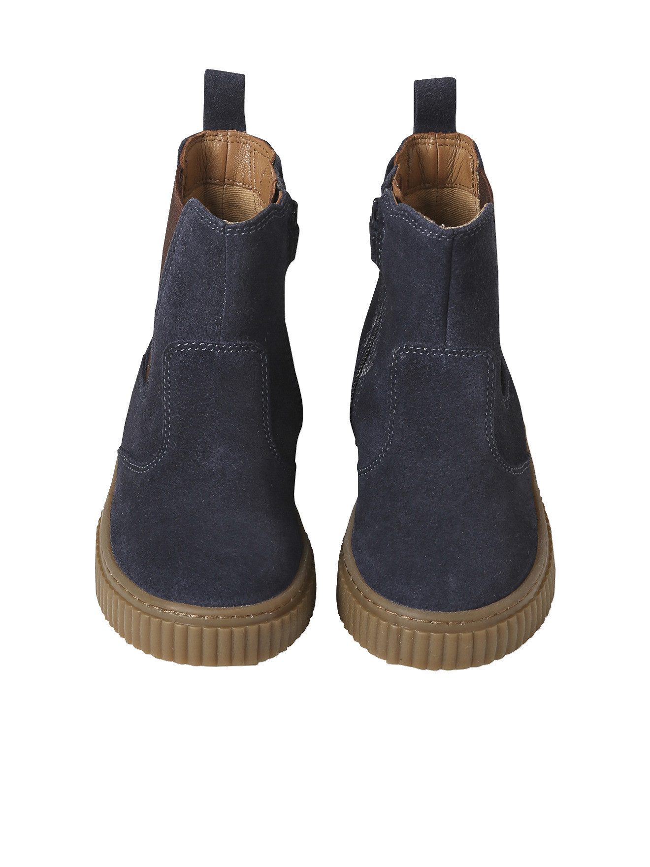 vertbaudet Kinder Chelsea-Boots aus Leder mit Reißverschluss Stiefelette