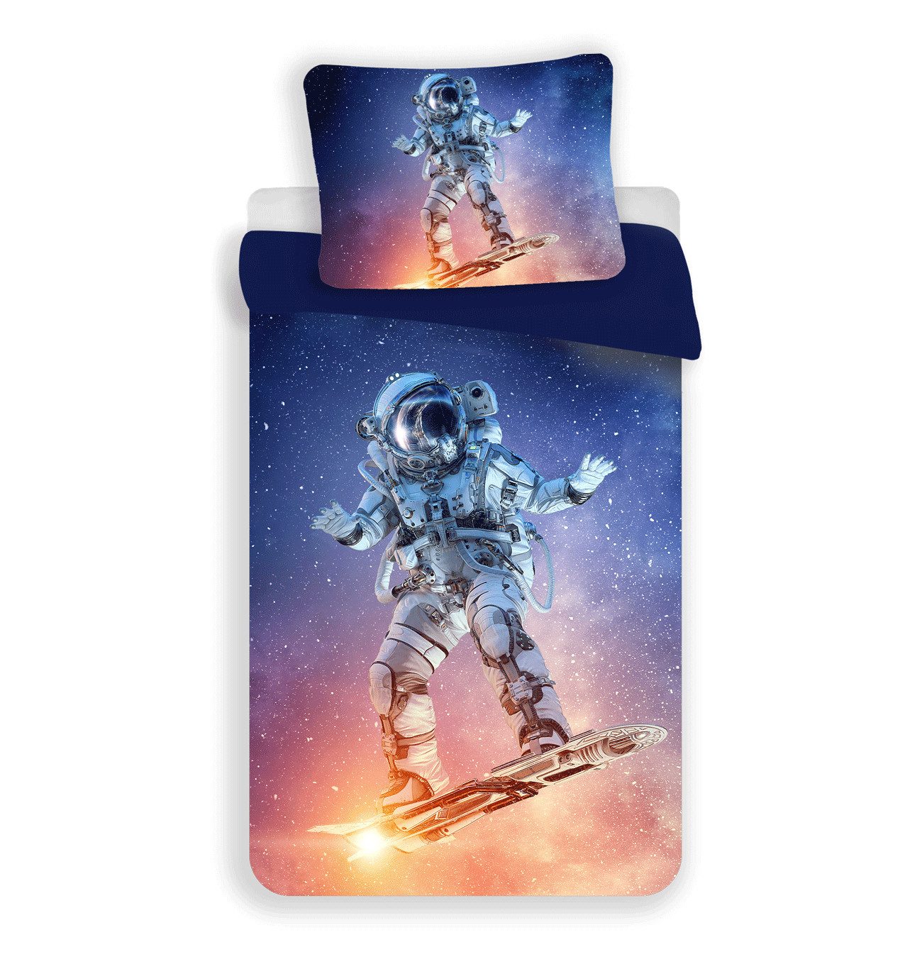 Bettwäsche Astronaut Wendebettwäsche Microfaser Größe: 140x200 cm, 70x90 cm, Häßler Homefashion, Polyester, 2 teilig