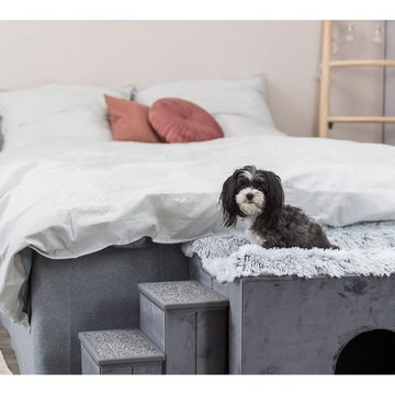 TRIXIE Hundehütte Hunde-Höhle mit Treppe, Maße Hütte: Ca. 71 x 50 x H50 cm