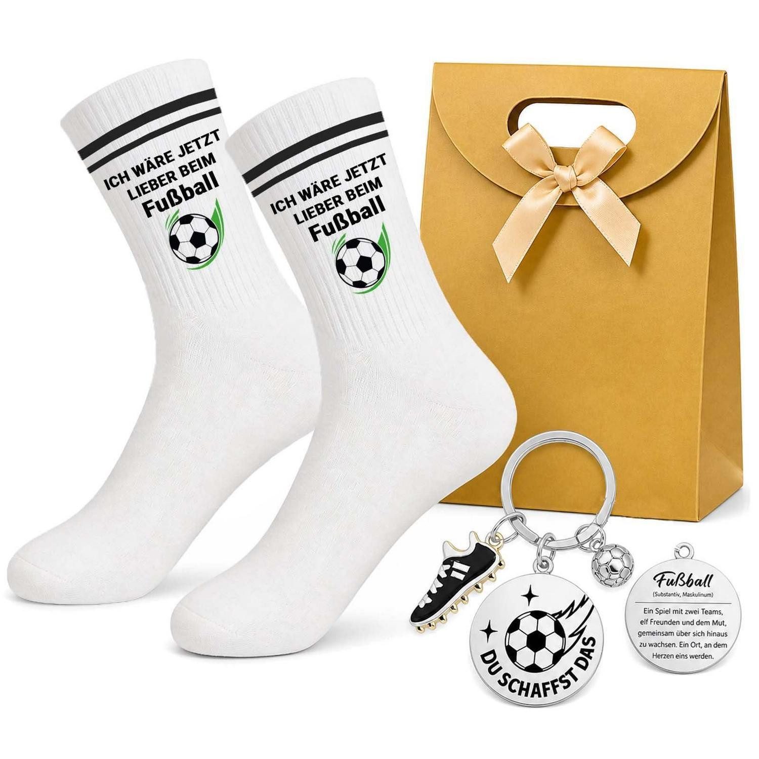 LuxusKollektion Fußballstutzen Fußball Geschenkset Socken Schlüsselanhänger