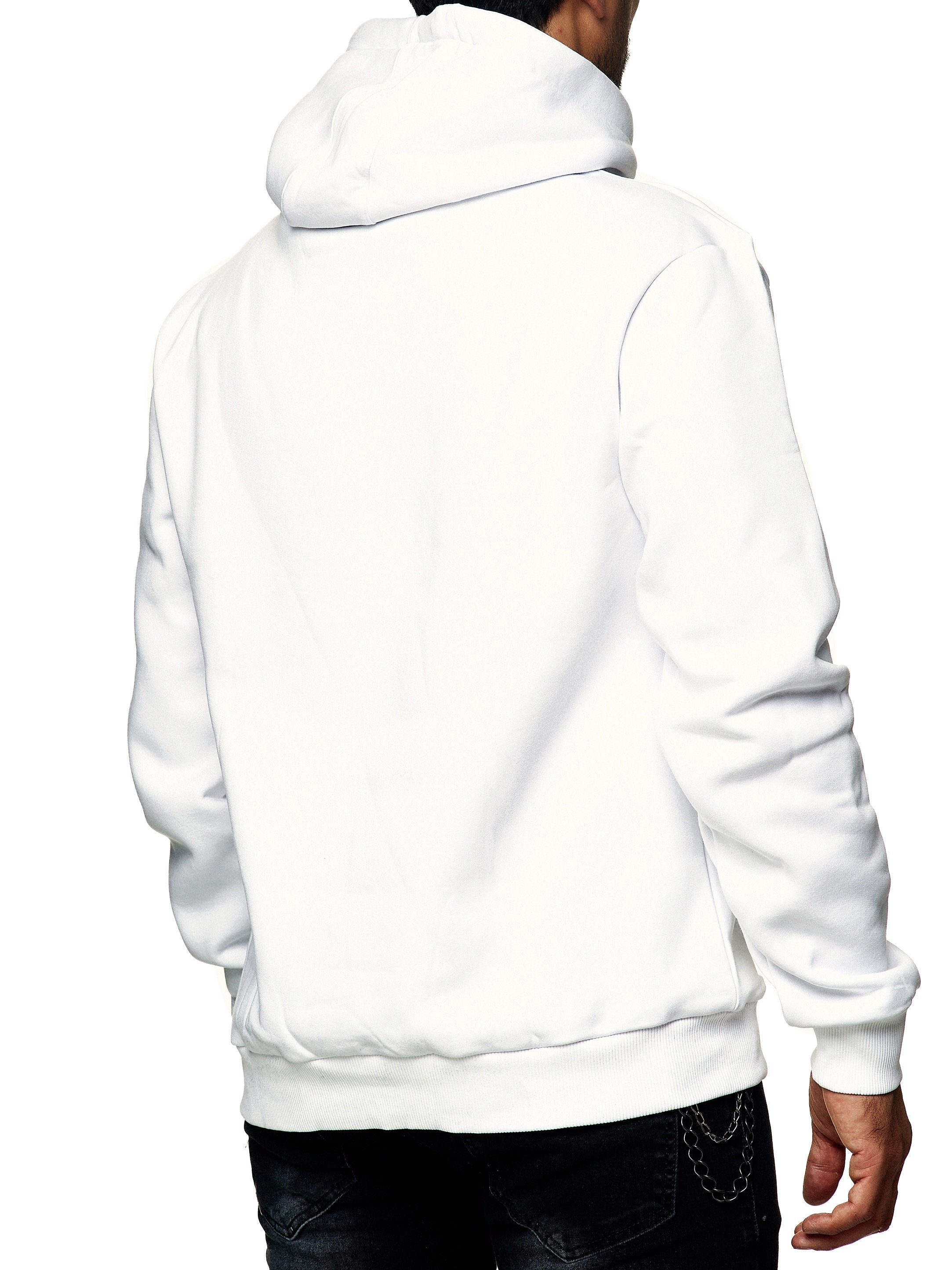 BRUDAA Hoodie BRU-007 Fitness Casual Sweater, 1-tlg) Weiß (Hoodie Kapuzenpullover Freizeit