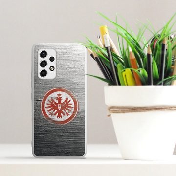 DeinDesign Handyhülle Eintracht Frankfurt SGE Logo Eintracht Logo Scratched, Samsung Galaxy A53 5G Silikon Hülle Bumper Case Handy Schutzhülle