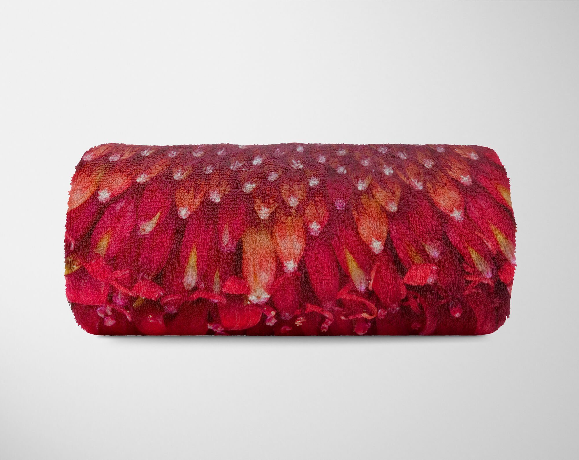 N, Handtücher Strandhandtuch Handtuch Handtuch Rote Baumwolle-Polyester-Mix Fotomotiv Sinus Art (1-St), Blüte Saunatuch Blume mit Kuscheldecke