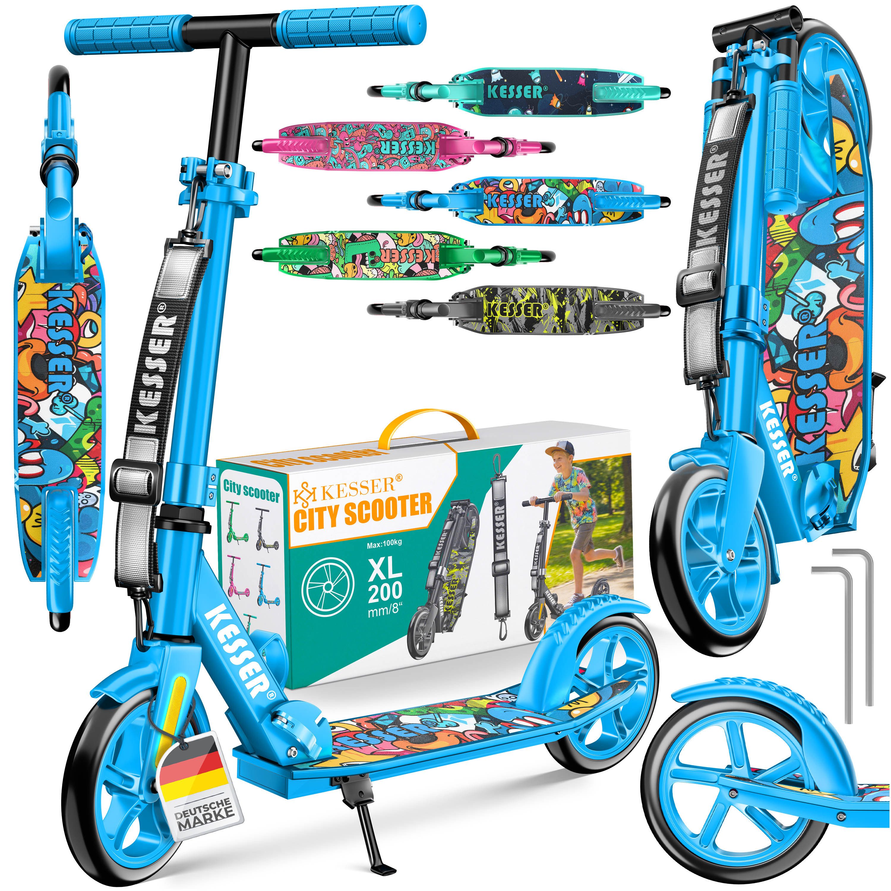 Scooter Citysooter mit Hinterradbremse & rutschfeste Trittfläche