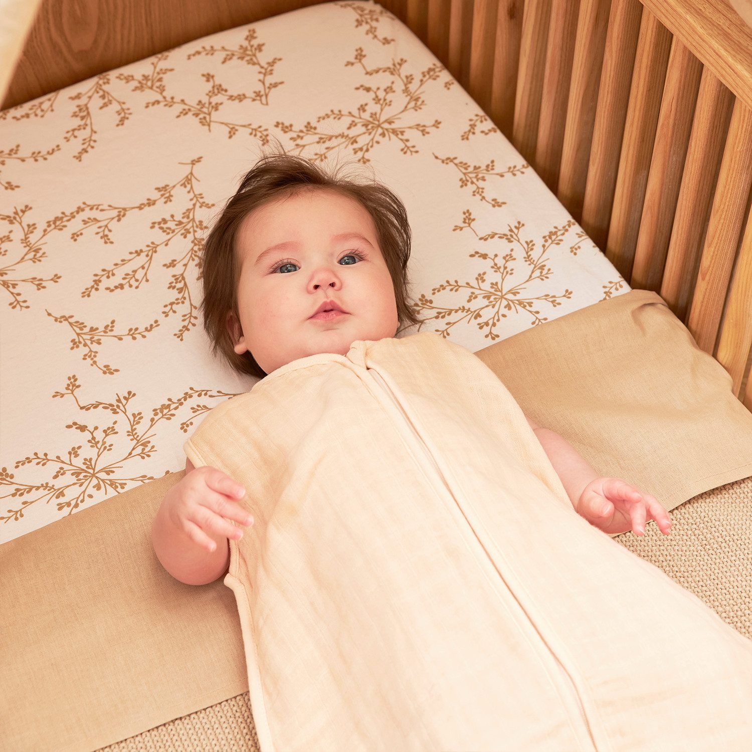 Meyco Baby Spannbettlaken 156 Branches Sand, günstig online kaufen