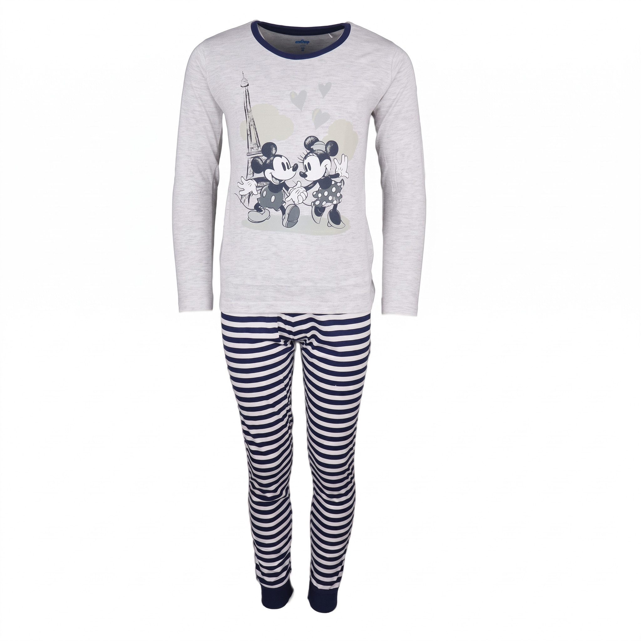Disney Schlafanzug Disney Minnie und Mickey Maus Kinder langarm Pyjama Gr. 104 bis 134, Baumwolle