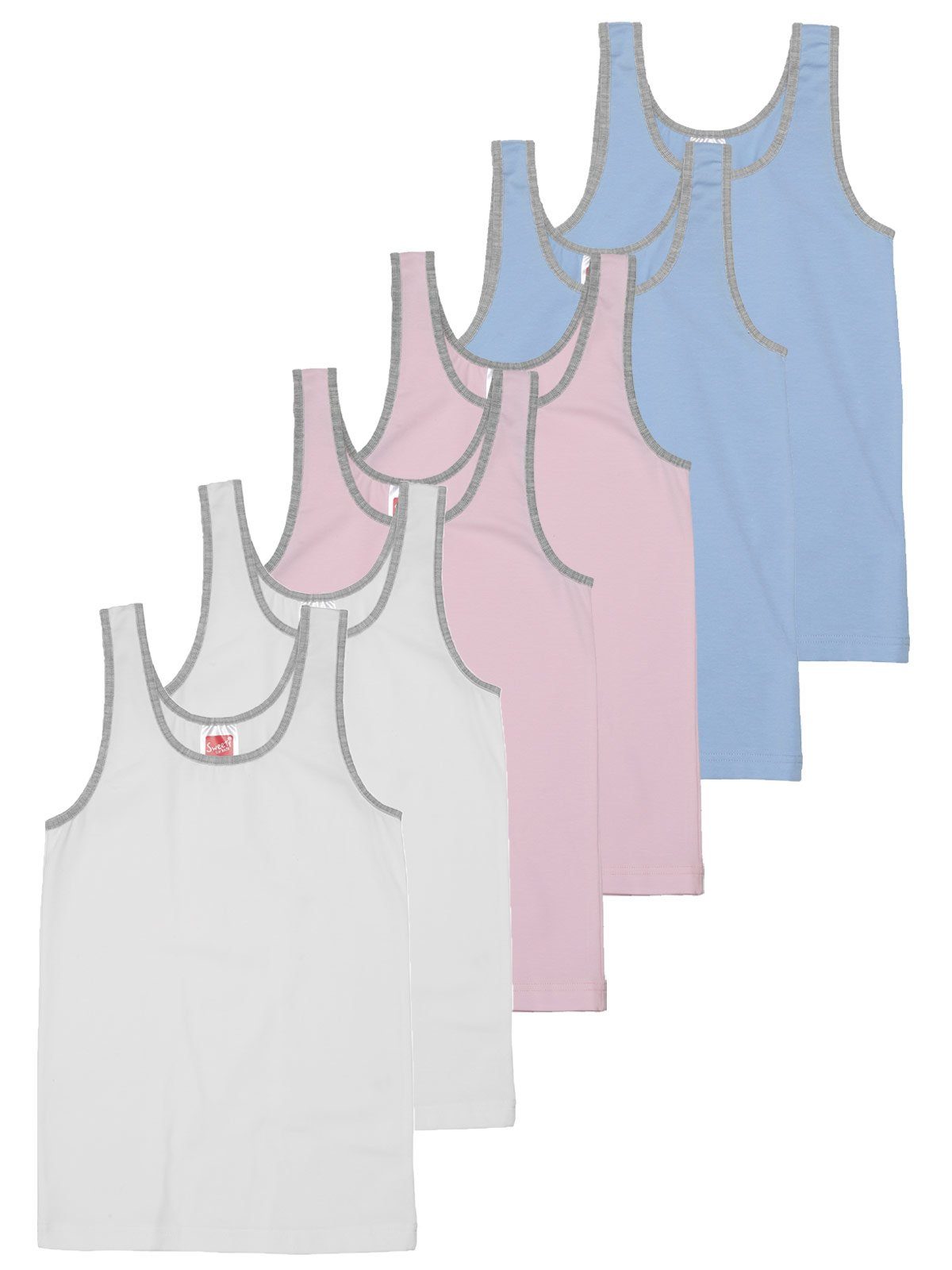 Sweety for Kids Unterhemd 6er Sparpack Mädchen Unterhemd Single Jersey (Spar-Set, 6-St) hohe Markenqualität multi colored