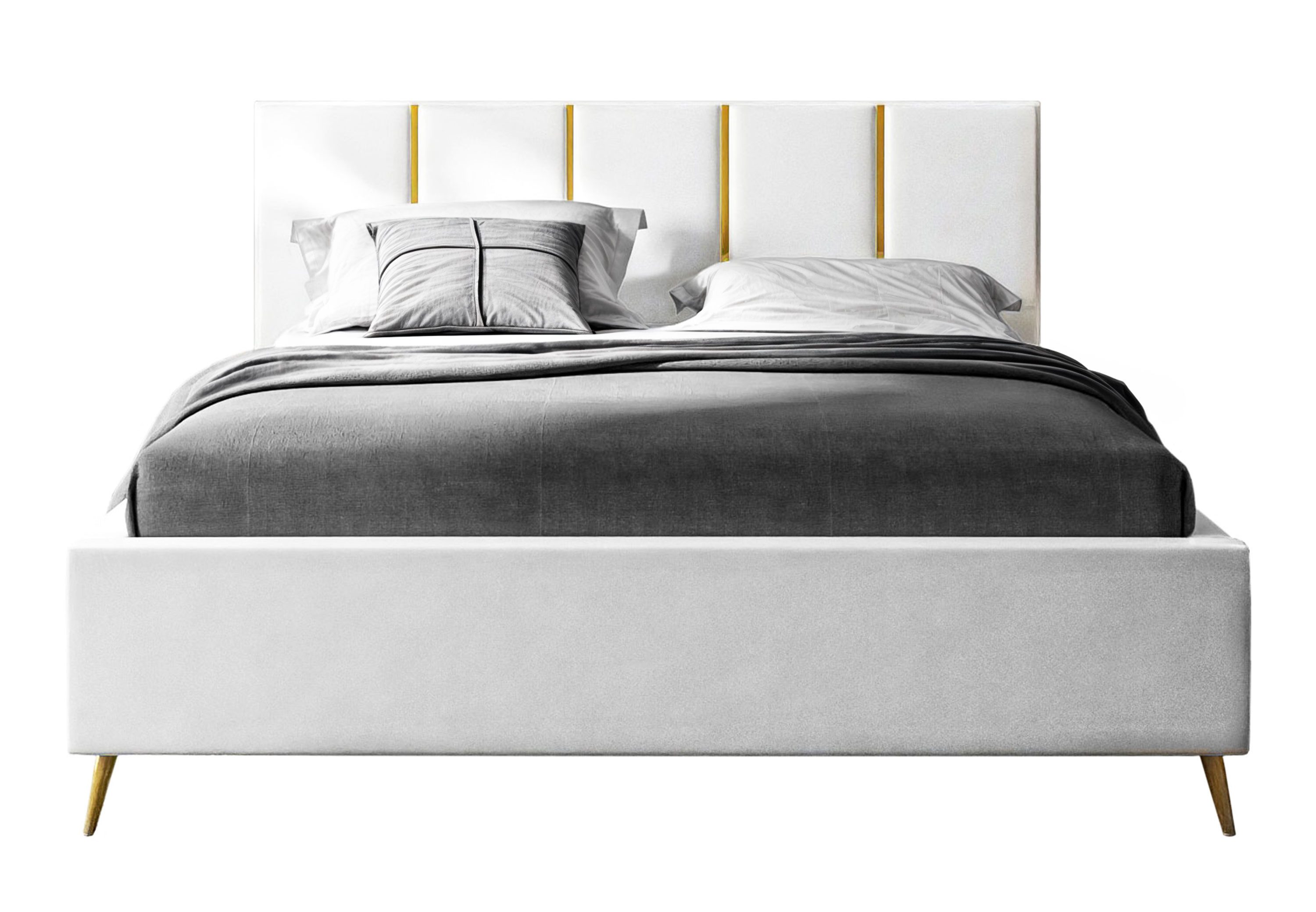 Lookway Polsterbett TIFFANY mit Bettkasten und 105 cm hohem Kopfteil (Bett mit Metallgestell), gepolsterts Kopfteil