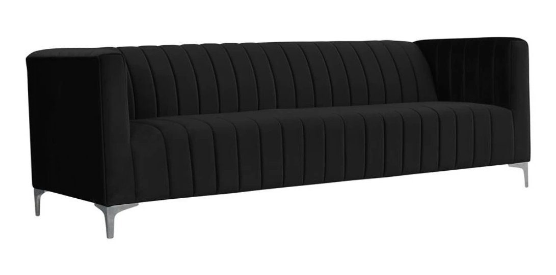 Polster Couchen in Wohnzimmer Stoff Europe Sofa Couch Made Schwarzes JVmoebel Design Sofa,