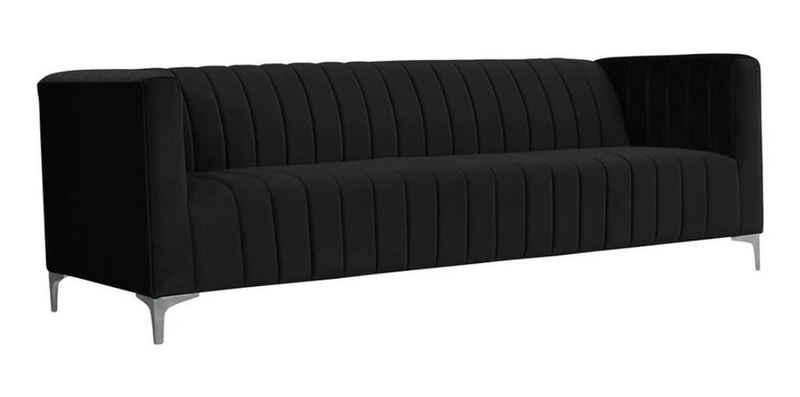 JVmoebel Sofa Schwarzes Stoff Wohnzimmer Couch Design Couchen Polster Sofa, Made in Europe
