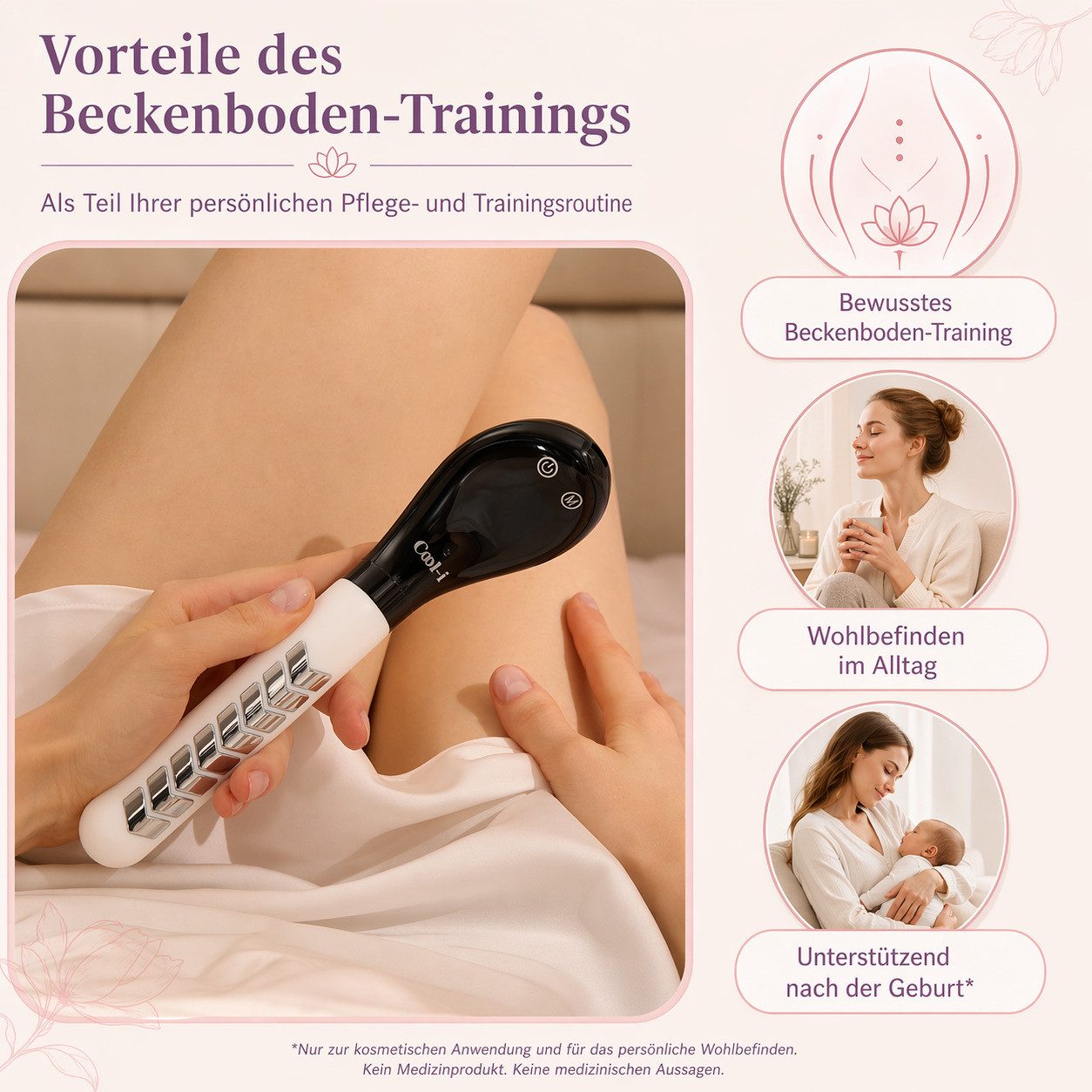 COOL-i ® EMS-Gerät EMS-Gerät mit Lichtanwendung Vaginaltrainer, Für das weibliche Intimbereichstraining