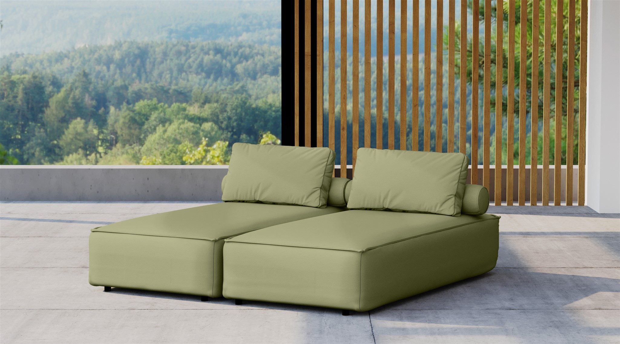 Fun Möbel Gartenliege Chaiselongue Sezlong Liege SUMMER, 2er-Set, 2 St., bestehend aus 2 Einzelliegen, inkl. 2 Rückenkissen und 2 Rollkissen