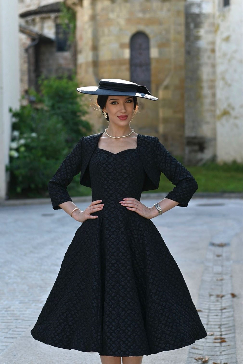 Hearts & Roses London A-Linien-Kleid Ramona Floral mit Bolero Vintage Retro günstig online kaufen