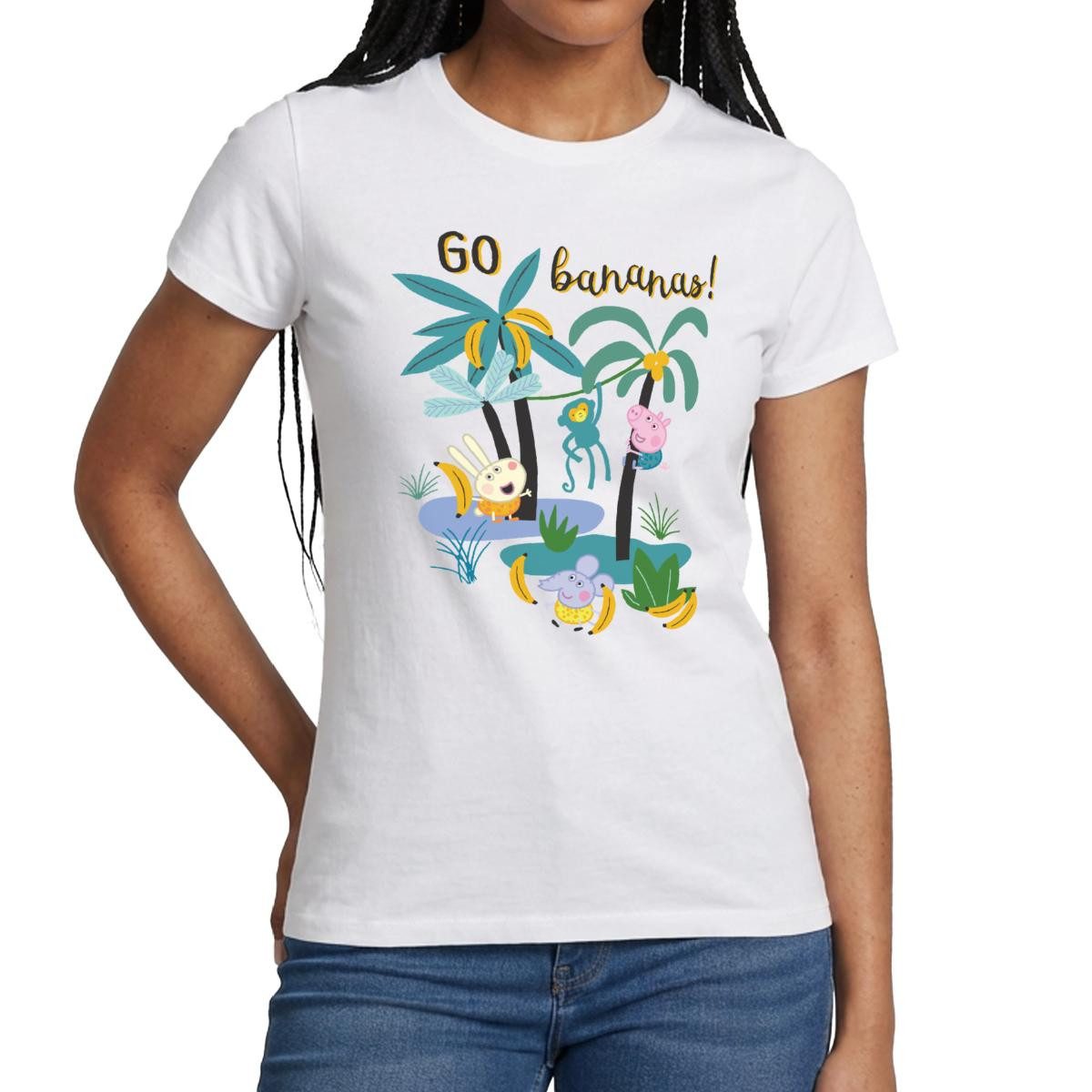Spreadshirt T-Shirt Peppa Pig Design Go Bananas Frauen T-Shirt (1-tlg)