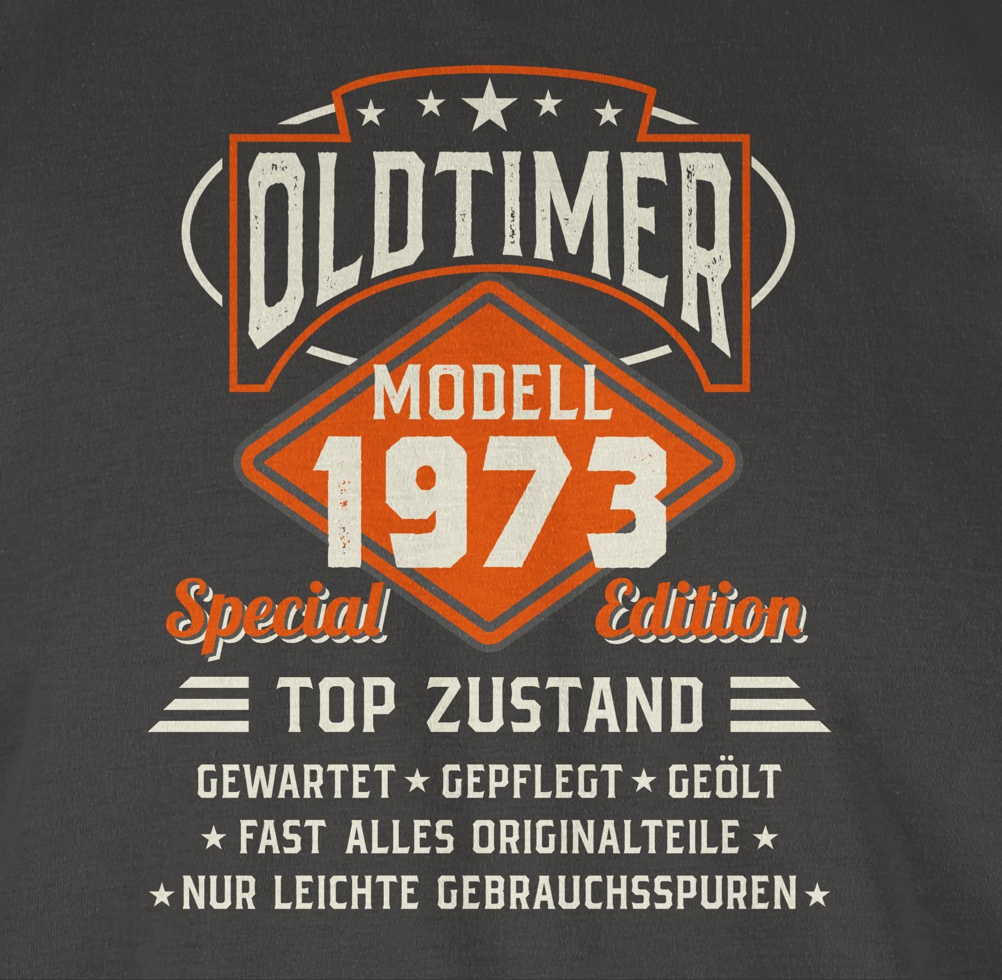 1973 Geburtstag T-Shirt 50. Oldtimer Modell 03 Shirtracer Dunkelgrau