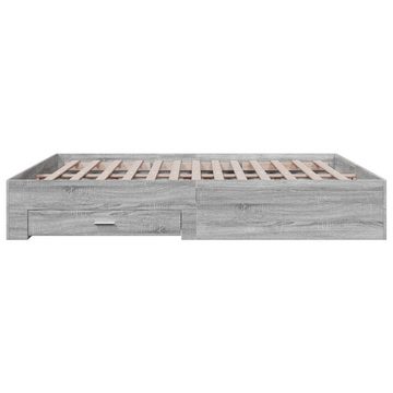 vidaXL Bett Bettgestell mit Schubladen Grau Sonoma 200x200cm Holzwerkstoff