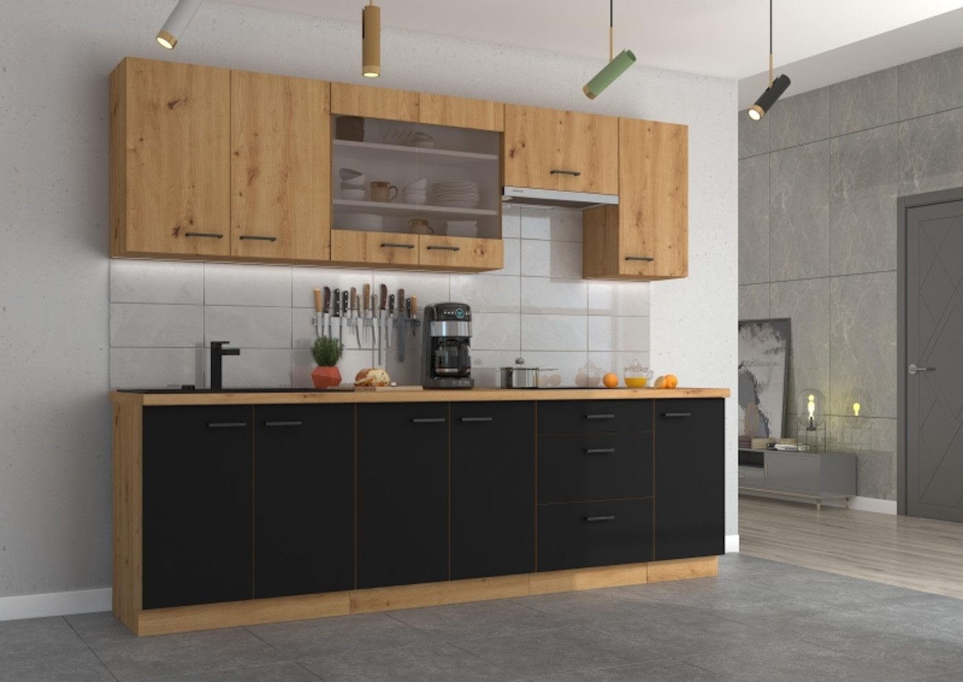 ROYAL24_MARKT Küchenzeile - Zeitlose Eleganz für Ihre Küche, Moderne Möbel - Gute Qualität