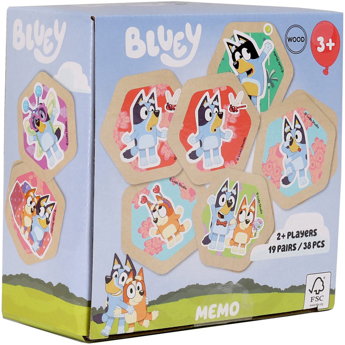 Bluey Lernspielzeug Memory Unisex Kinder, Gesellschaftsspiel, Familienspiel, Lernspiel, Strategiespiel