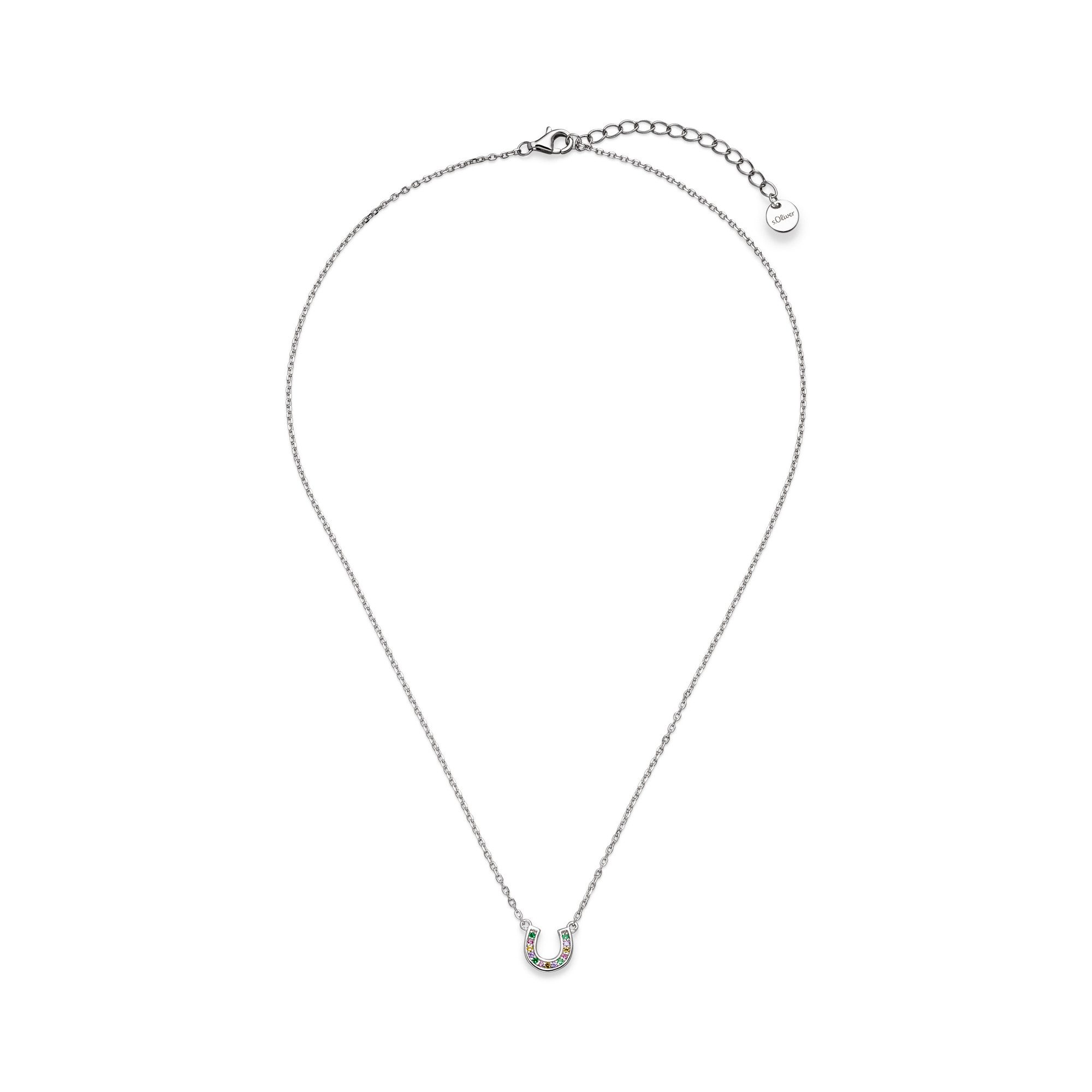 s.Oliver Kette mit Anhänger Lucky, Hufeisen-Design, mit Zirkonia (synth)