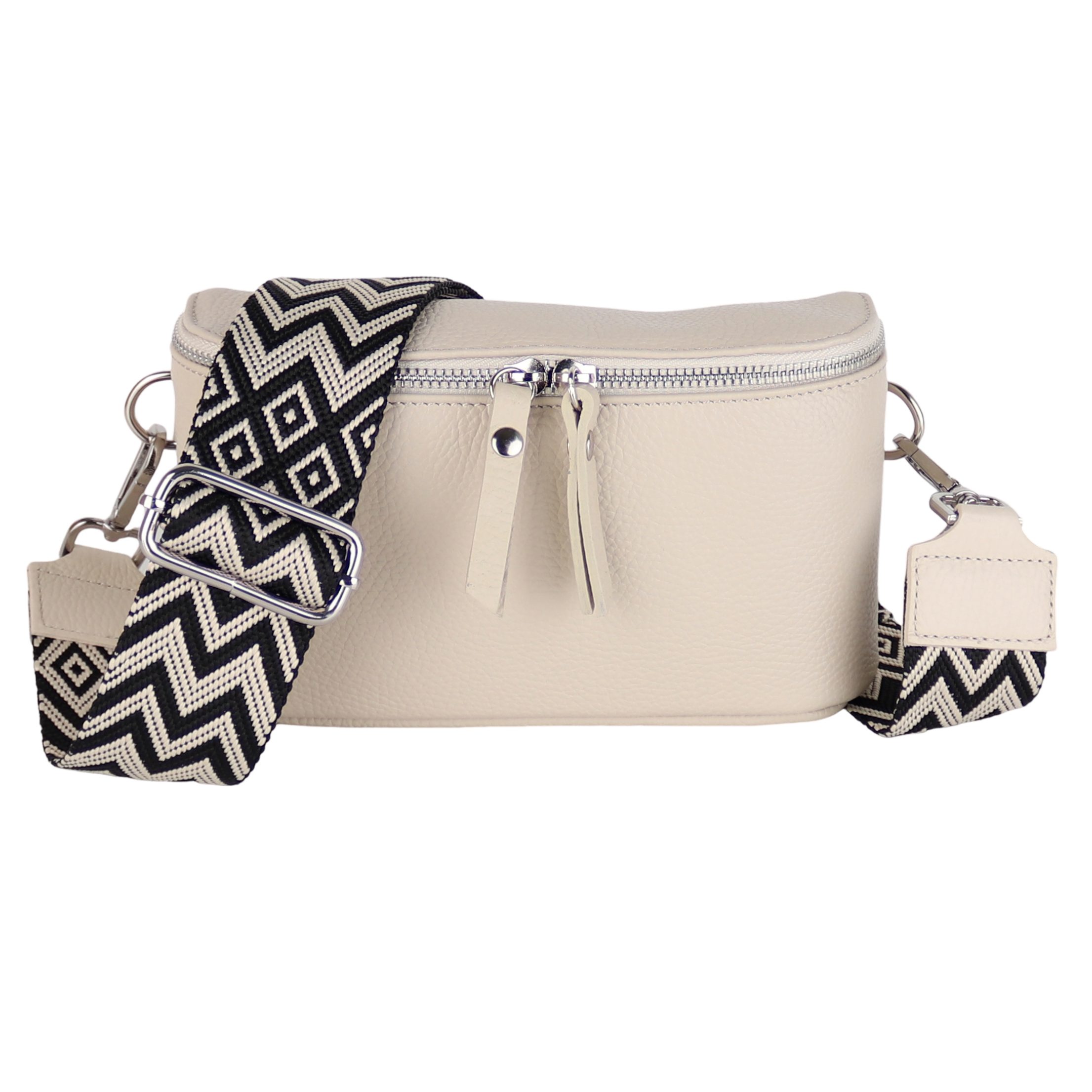 Bauchtasche Damen, Echtleder, Made in Italy, Umhängetasche, Brusttasche