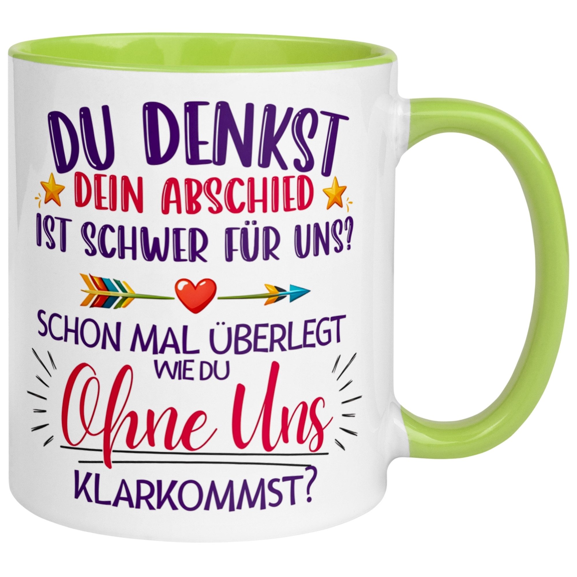 Momentals Tasse Abschiedsgeschenk Kollegin – „Du denkst DEIN Abschied ist schwer“, Gratis Versand · Links-&Rechtshänder · Spülmaschinenfest