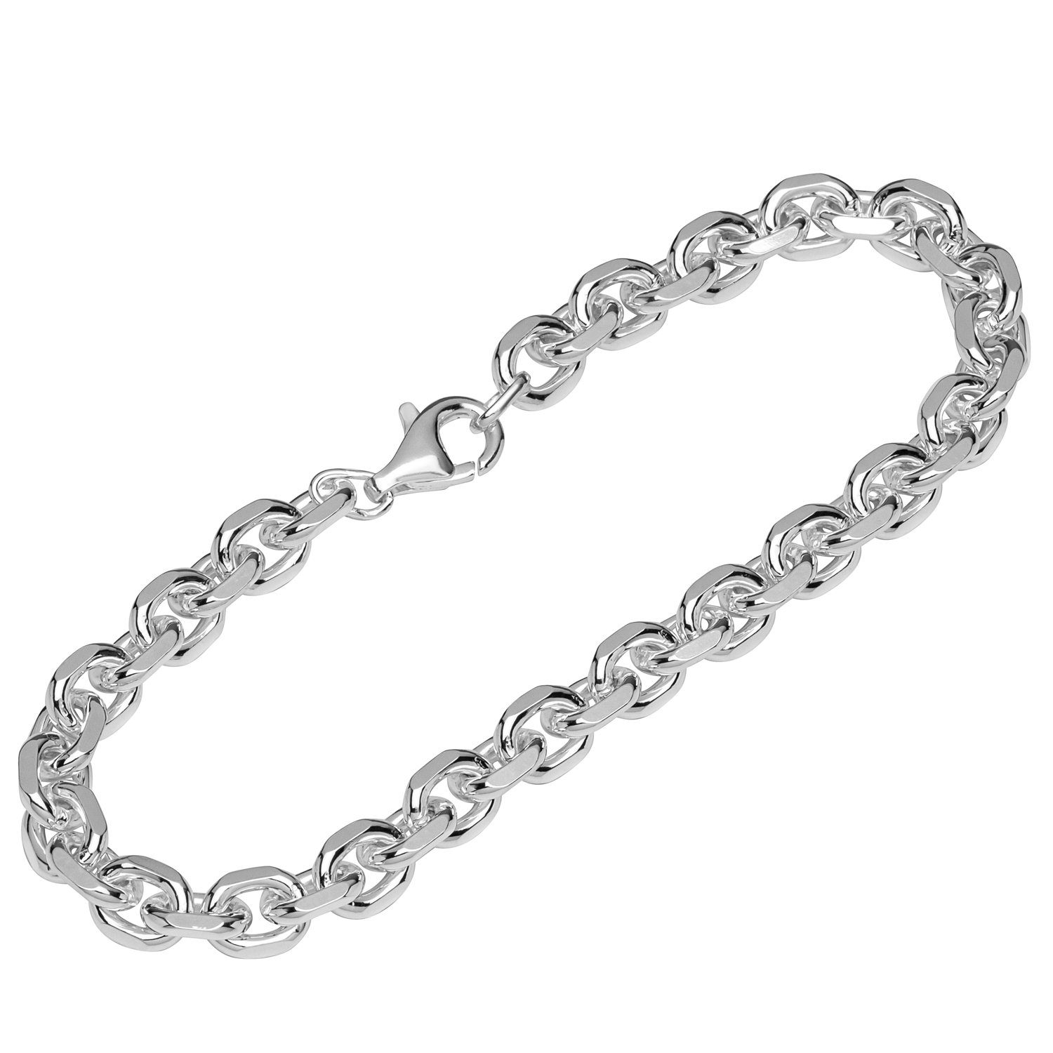 NKlaus Silberarmband Armband 925 Sterling Silber 22cm Ankerkette 4 fach (1 Stück), Made in Germany