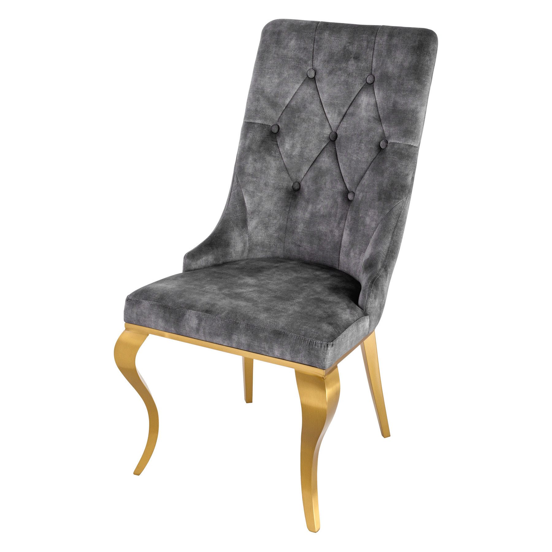 riess-ambiente Polsterstuhl MODERN BAROCK grau / günstig online kaufen