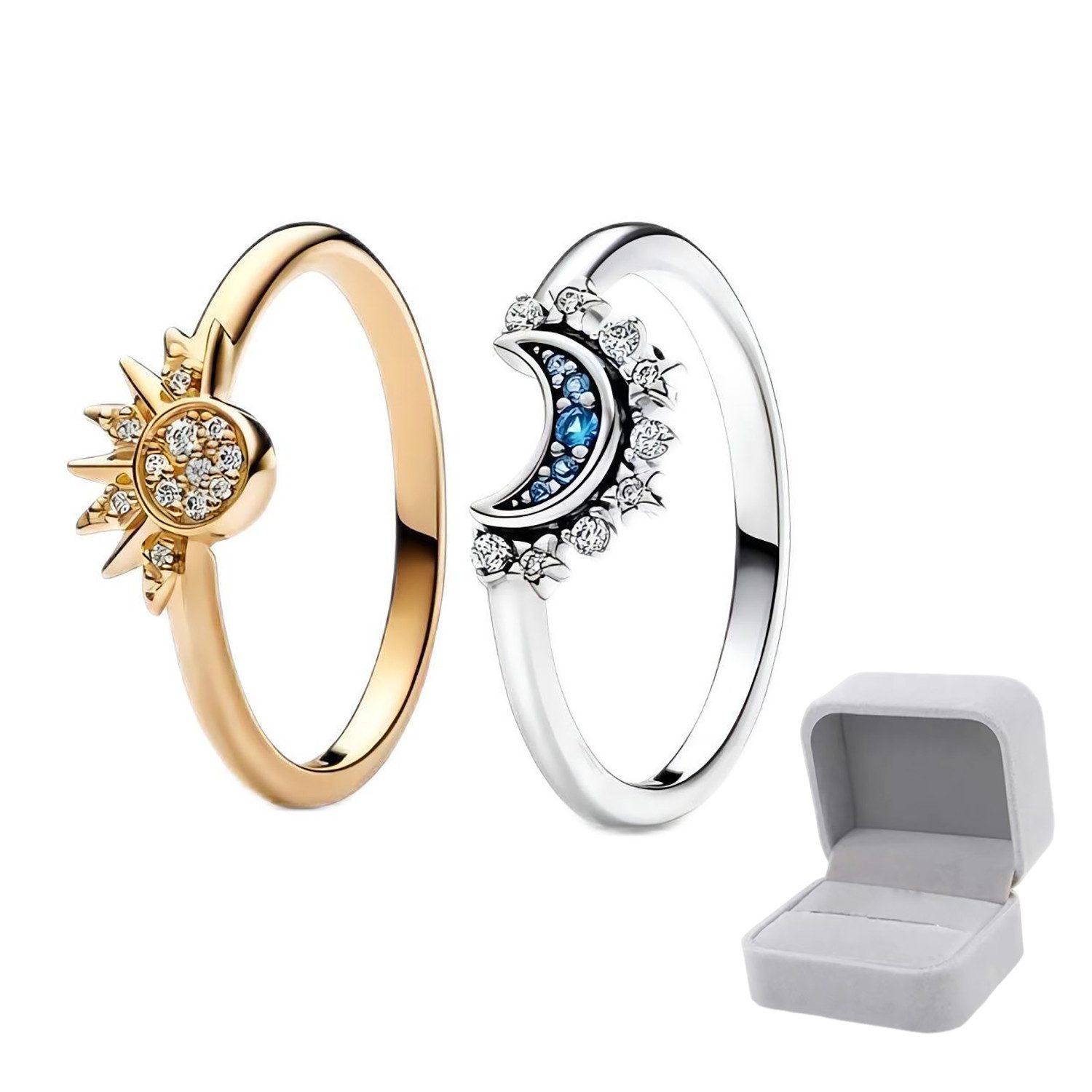 Refttenw Fingerring Paarring Set Sonne & Mond,Hochzeitsringe,Geschenk für P günstig online kaufen