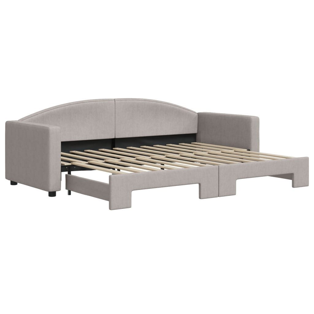 vidaXL Daybed, Tagesbett Ausziehbar Taupe 80x200 cm Stoff