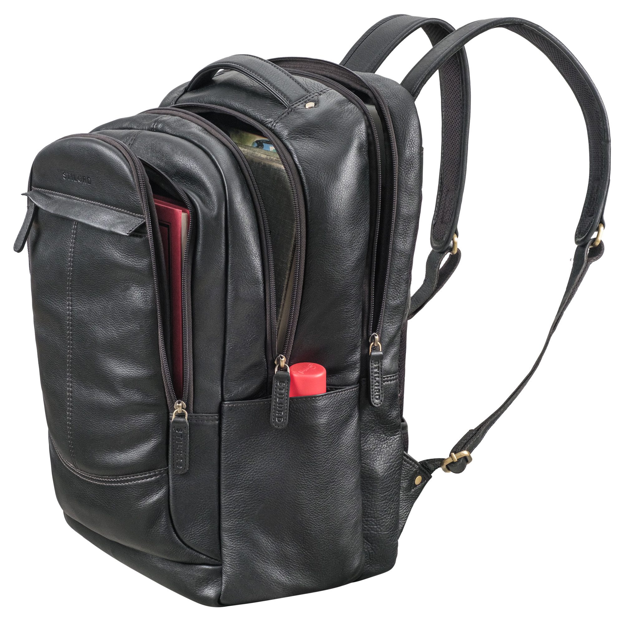 STILORD Notebookrucksack "Maxim" Premium XL Business Rucksack Leder mit Laptopfach 17 - 19 Zoll