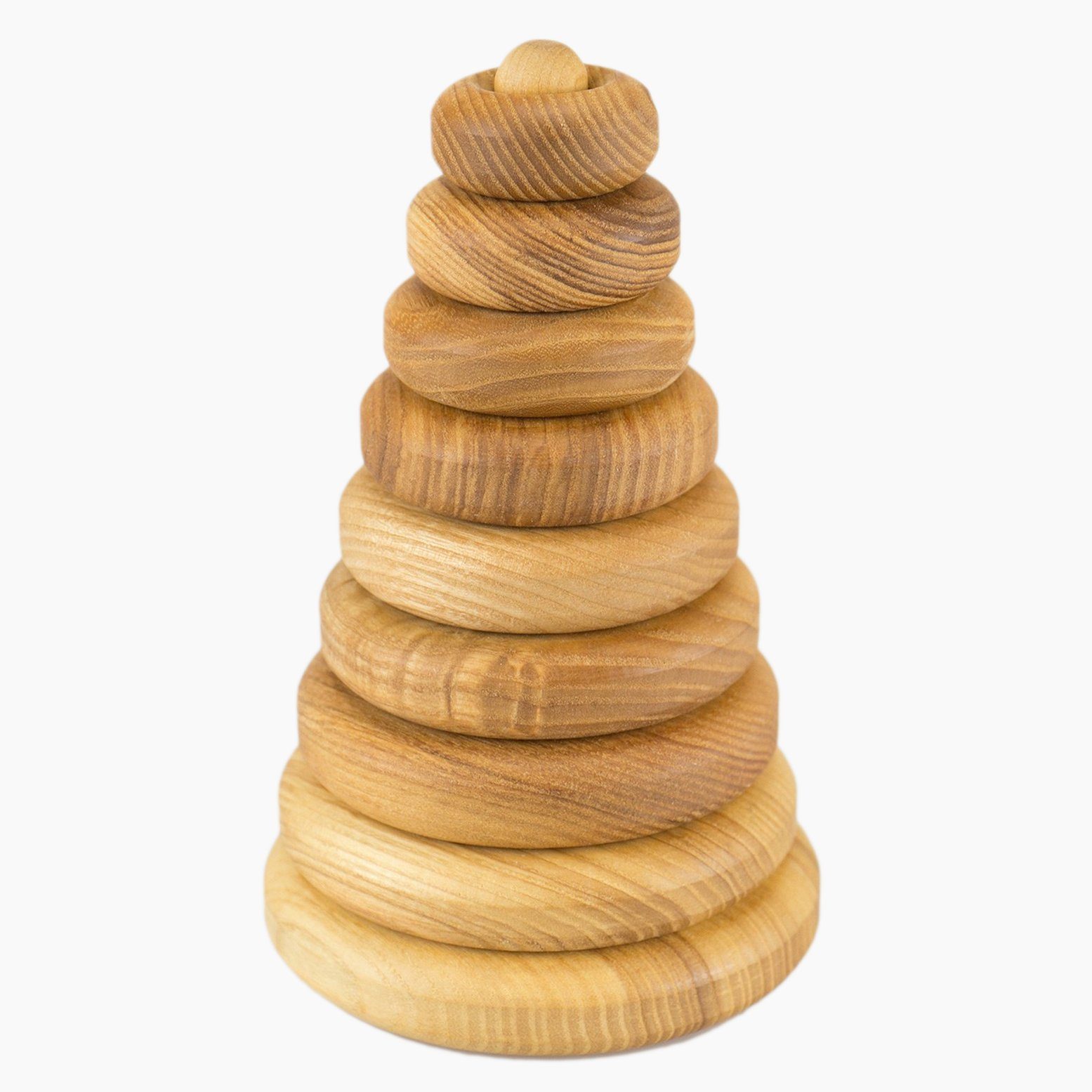 Lotes Toys Stapelspielzeug Stapelturm aus Eschenholz Ringe 18,5 cm, (packung, 10-tlg), fördert die Feinmotorik