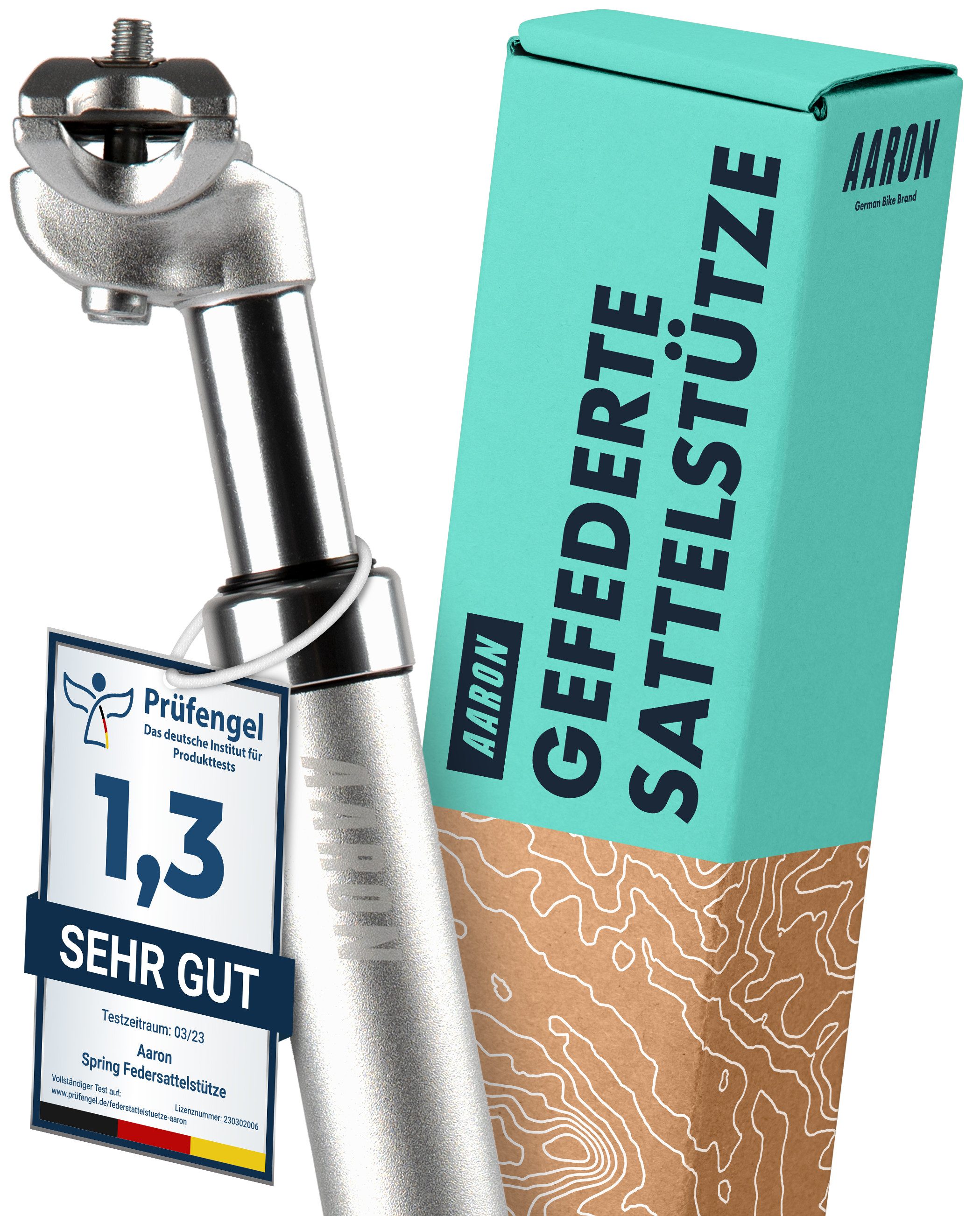 AARON Sattelstütze Spring Federsattelstütze - 27,2 / 30,9 / 31,6 - gefederte Sattelstütze, Federsattelstütze