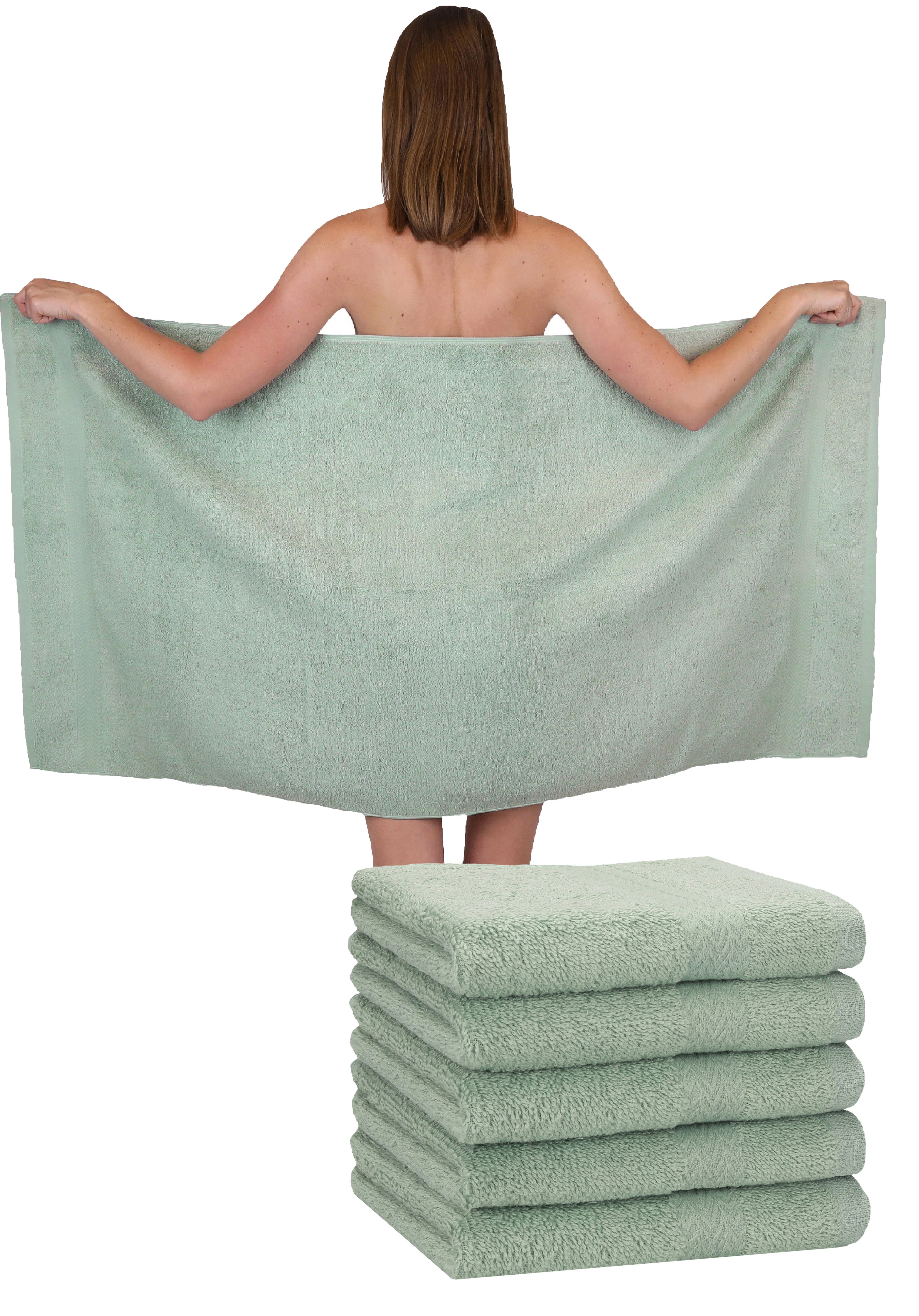 Handtücher 6 Stück Duschtücher Duschtuch Set Größe 70x140 cm Premium