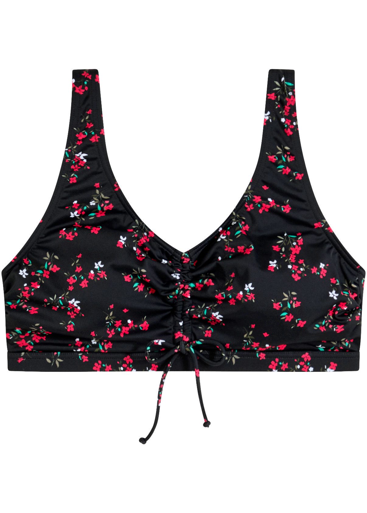bonprix Bustier-Bikini-Top, mit floralem Print, aus Polyamid und Elasthan