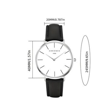 S&T Design Quarzuhr Herrenuhr Minimalistisch, Herren Armbanduhr mit Saphirglas Ideales Geschenk mit Uhrenbox