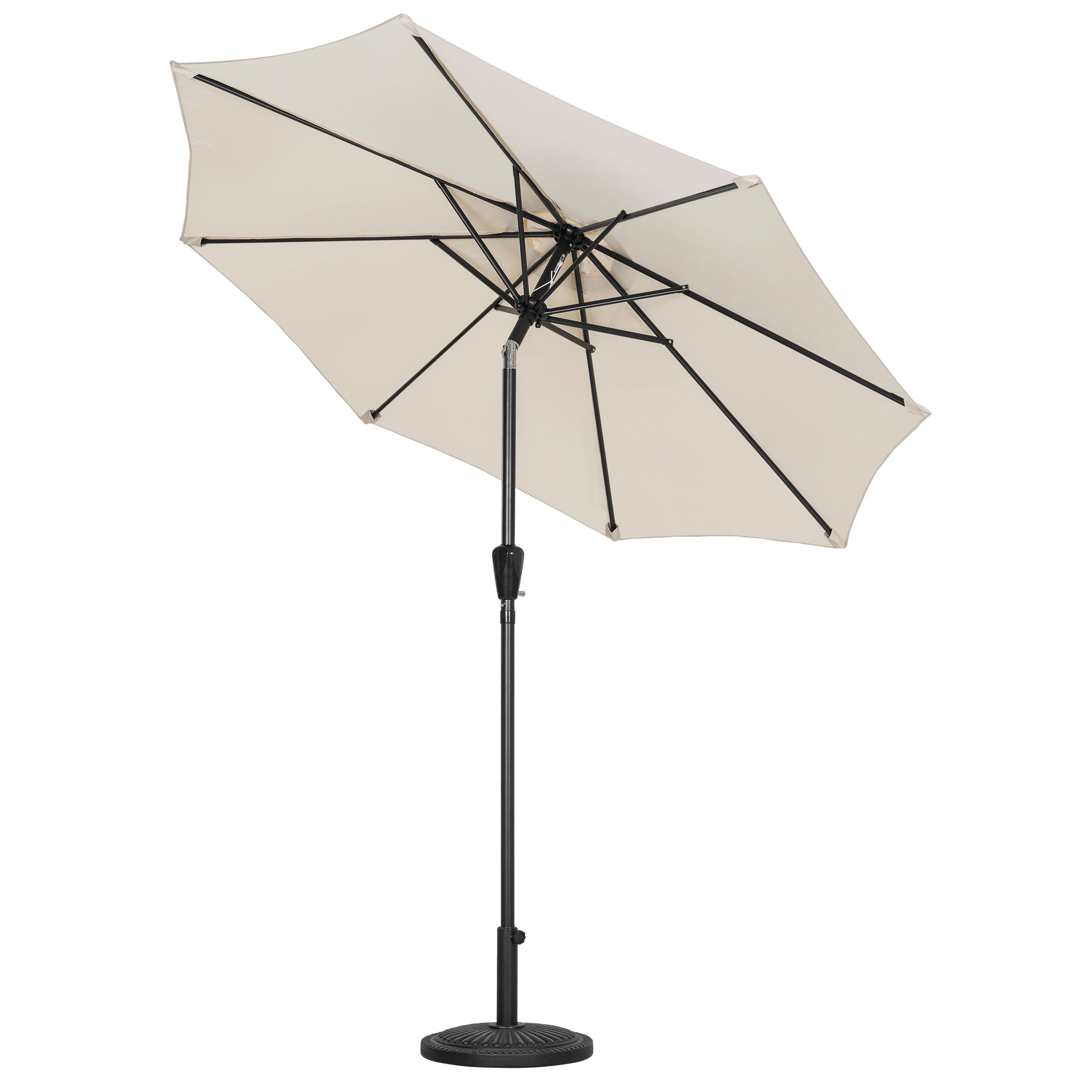 Avestar Sonnenschirm Aluminium-Sonnenschirm mit Kurbel und Neigungsverstellung, Tischschirm mit 8 stabilen Rippen, ∅228cm, mit Schirmständer