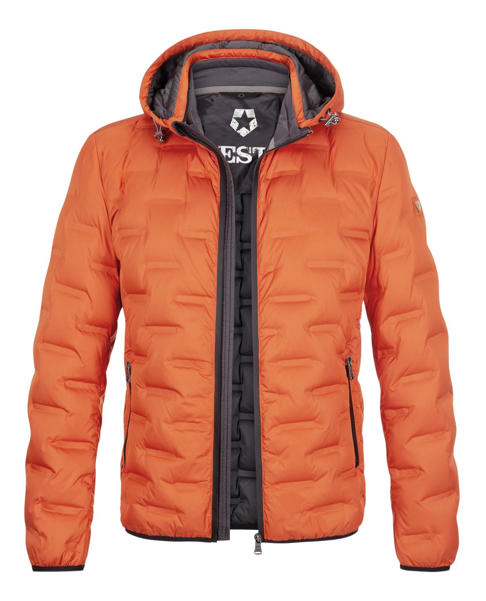 Milestone Steppjacke mit Orange abnehmbarer funktionellen MS-Omega Eigenschaften Kapuze und