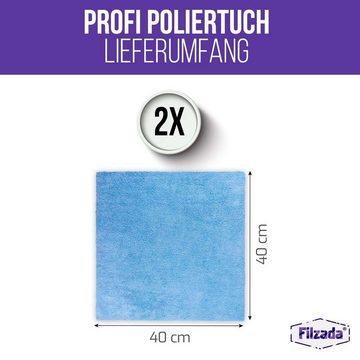 Filzada 2x Poliertücher Auto Randlose Mikrofasertuch Autopolitur Kratzfrei Mikrofasertuch (80% Polyester 20% Polyamid)