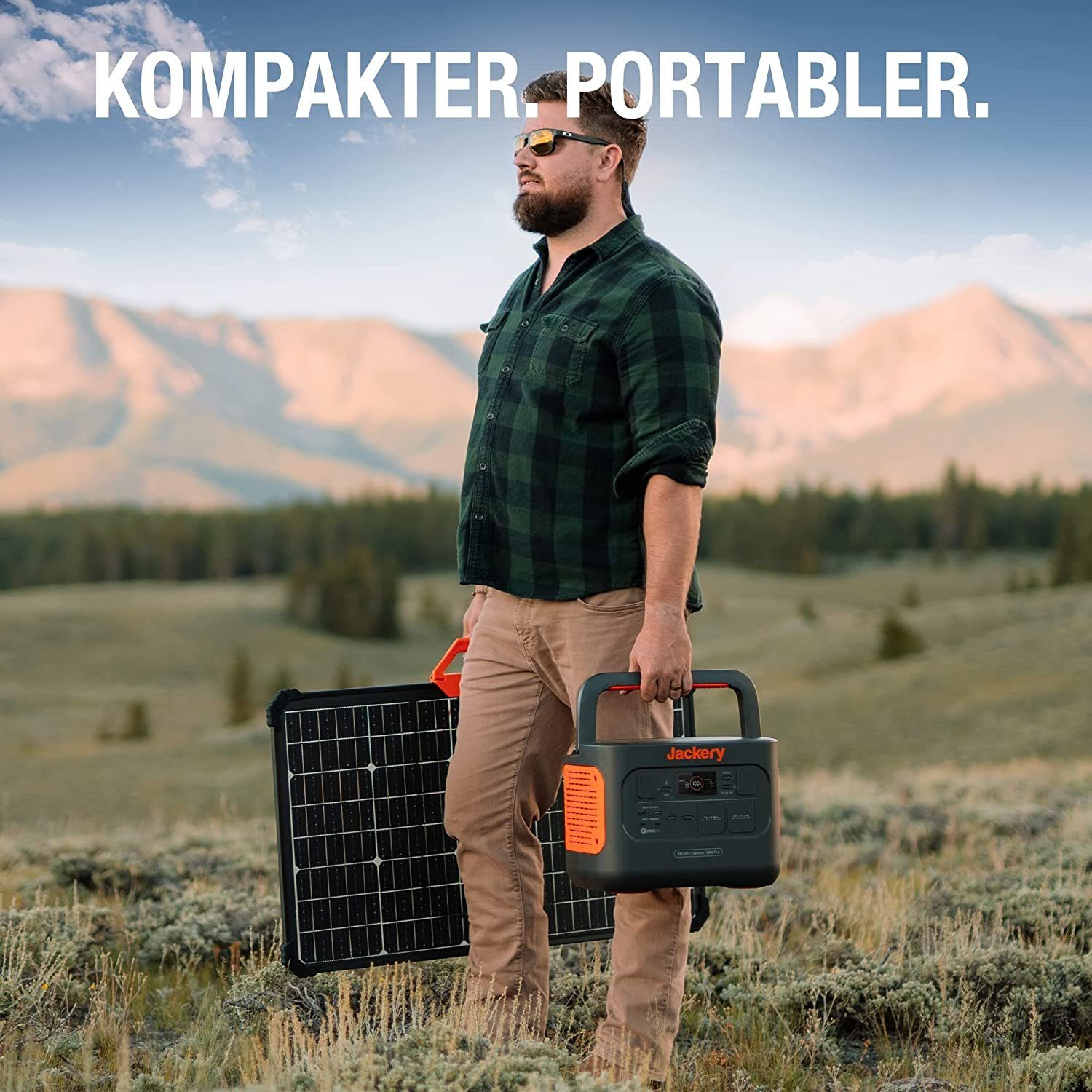 Solarpanel), Outdoor 160W Notfälle Camping Pro, (3-tlg., Generator kW, Stromgenerator Solarpanel, 2,00 Solar mit tragbare 1000 2x80W 1002 Wh Powerstation für Jackery 1000Pro mit Solargenerator in