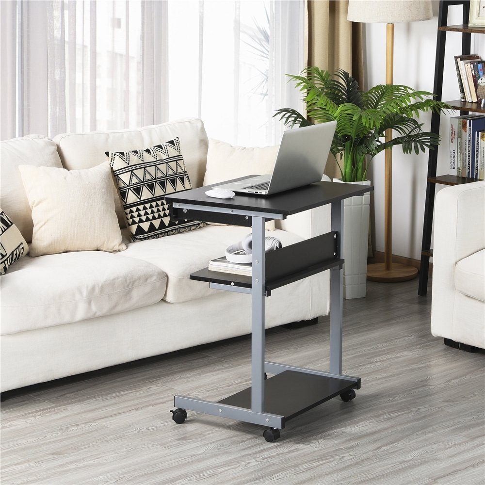 Yaheetech Schreibtisch Computertisch, mit Tastaturablage, Laptoptisch für Homeoffice