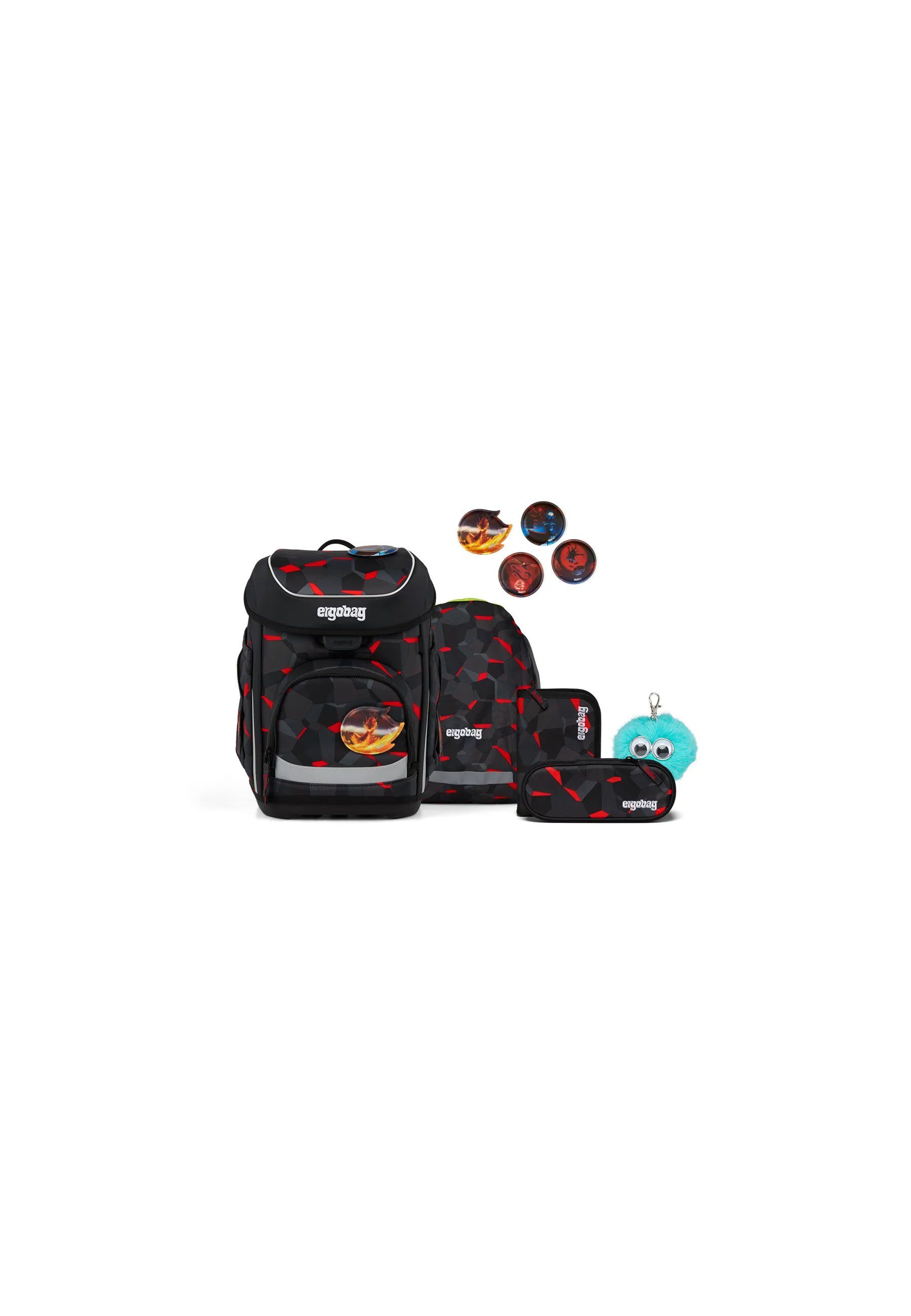 ergobag Schulranzen cubo Bundle Set (6-tlg., 6-teiliges Set), größenverstellbares Rückensystem