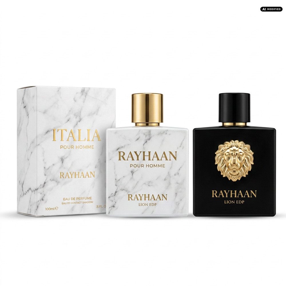 Rayhaan Eau de Parfum Rayhaan Italia und Lion Eau de Parfum Duft Duo, Charakterstarkes Duft Duo mit frischen und warmen Noten