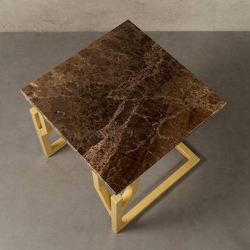 MAGNA Atelier Beistelltisch CORAL BAY mit Marmor Tischplatte, Naturstein Beistelltisch eckig, Metallgestell, 50x50x50cm