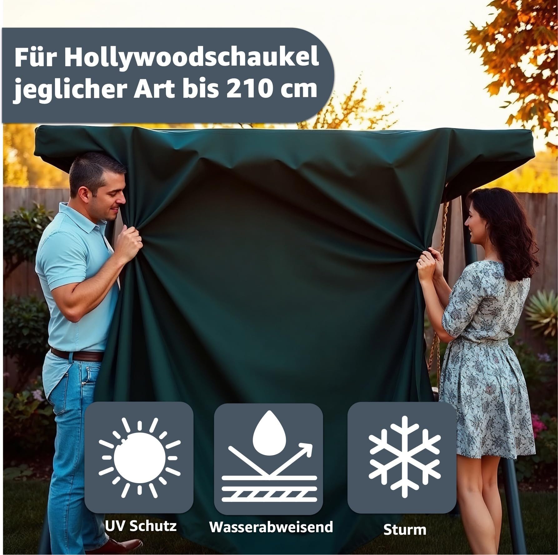 PlaneEasy.® Gartenmöbel-Schutzhülle Schutzhülle für Hollywoodschaukel 2,3,4-Sitzer - Plane Gartenschaukel (Packung, 1-St., Hollywoodschaukel-Schutzhülle), mit Reißverschluss