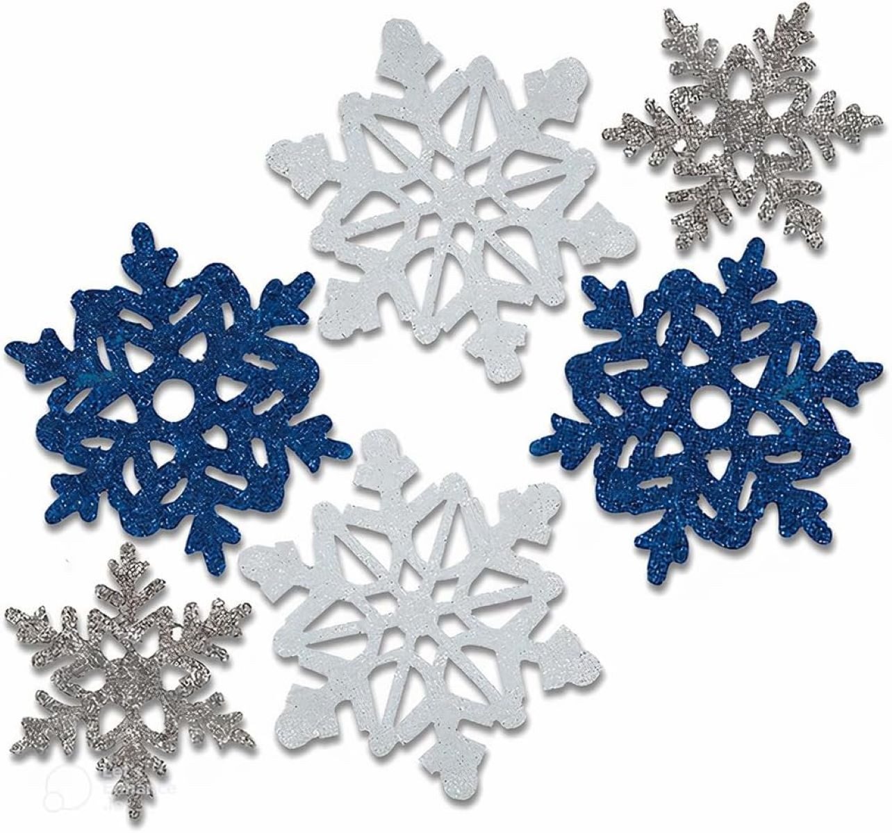 Hängedekoration CutOut Weihnachten Schneeflocke Glitzer 6Stk.