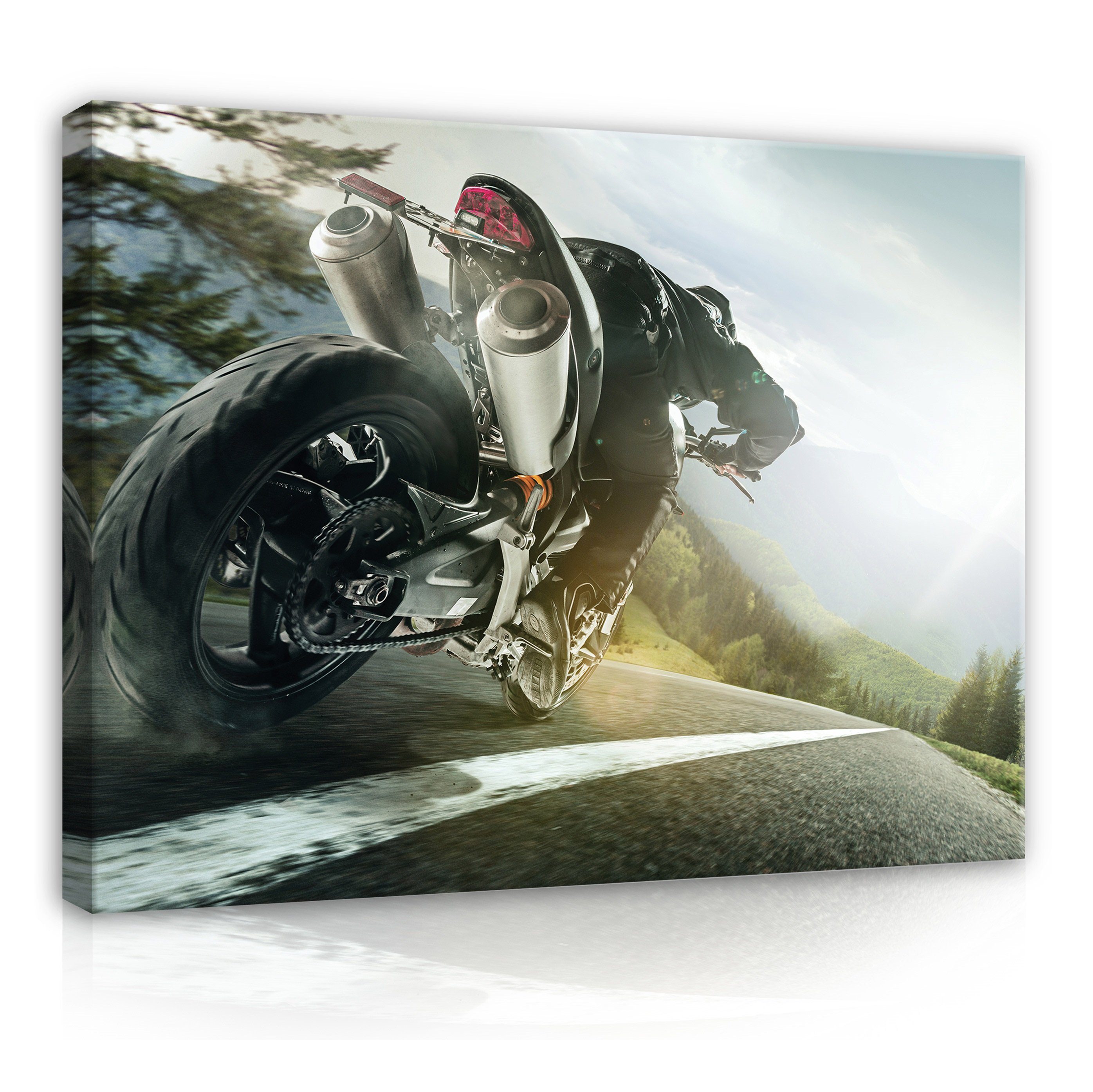Wallarena Leinwandbild Kinderzimmer Jungen Motorrad Kinder Wandbild XXL Изображения Wand Deko, Motor (Einteilig, 1 St), Leinwand Изображения Kinderzimmer Kinderbilder Wandbild Leinwandbilder