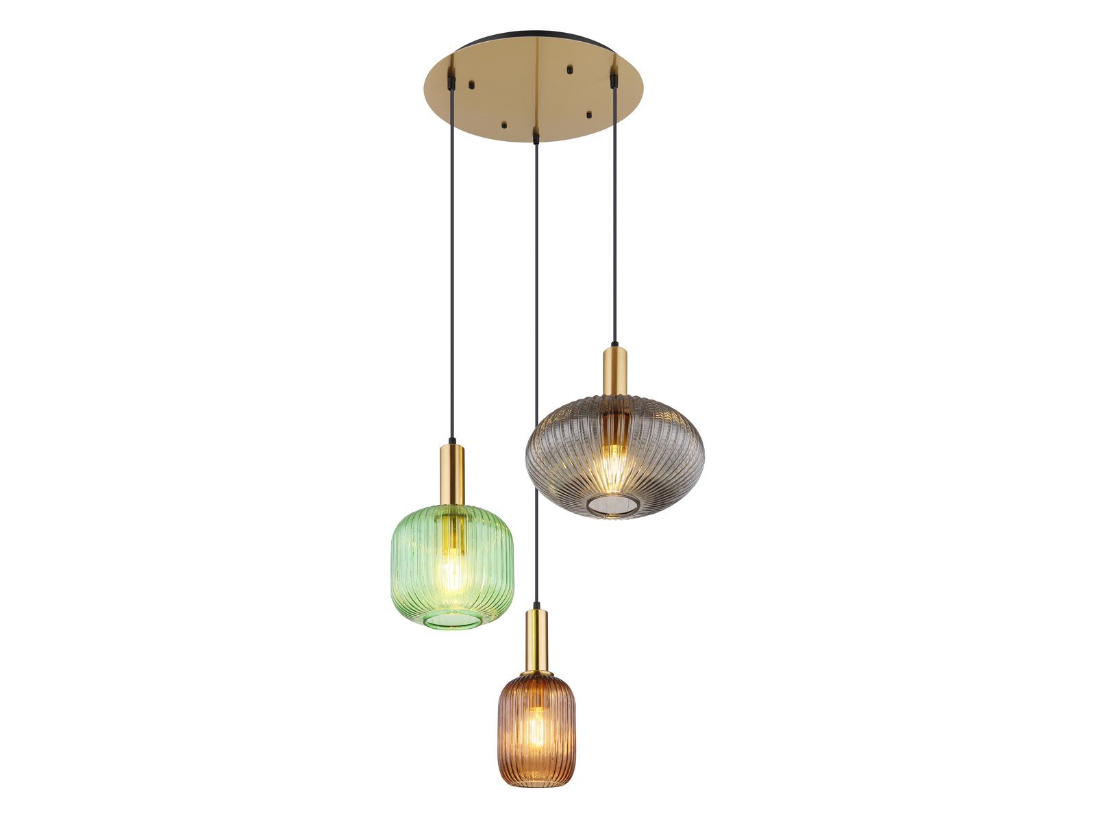 GLOBO LIGHTING LED Pendelleuchte, LED wechselbar, warmweiß, ausgefallene Cluster Lampe hängend für Esstisch & Treppenhaus, Ø 55cm