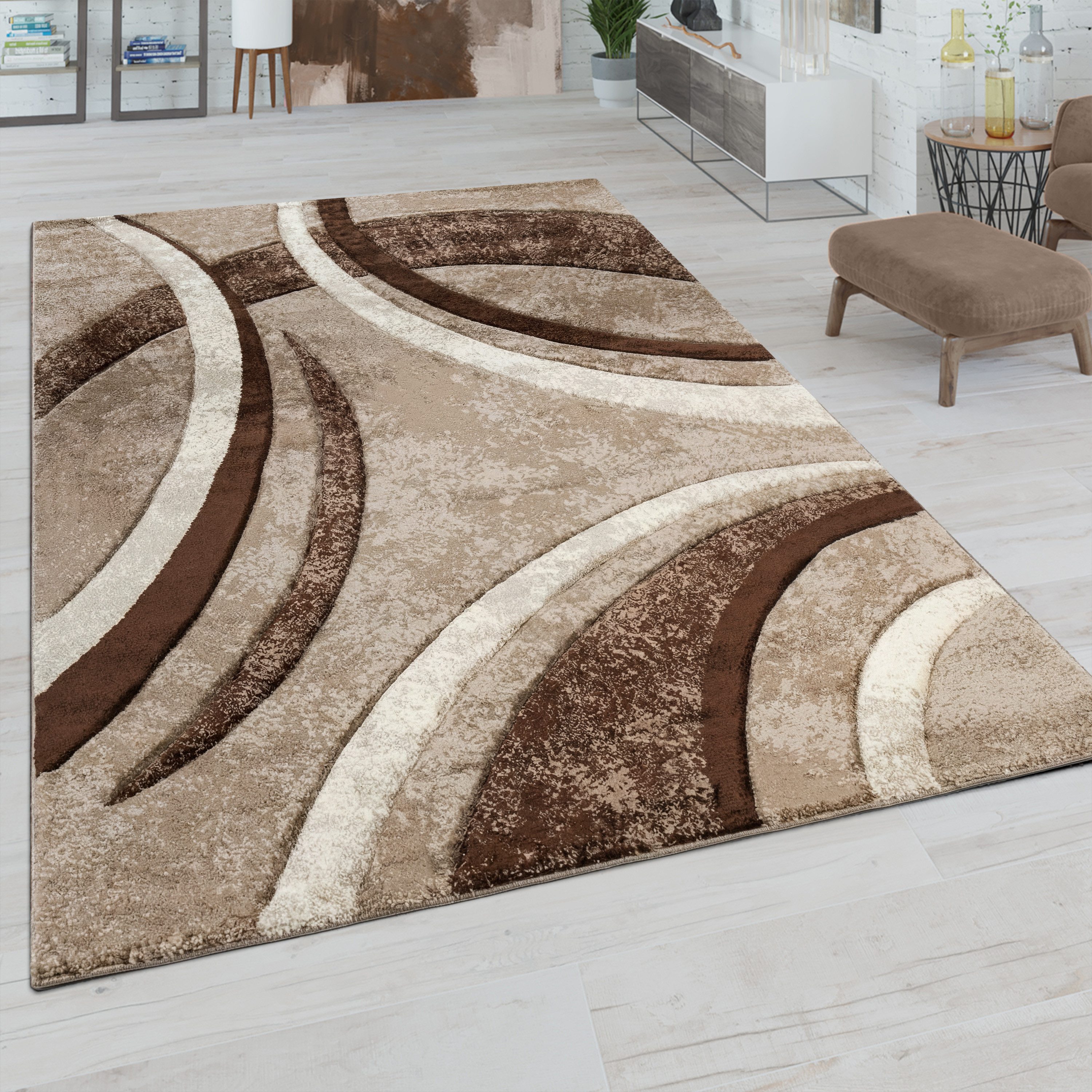 Paco Home Teppich Brillance 758, rechteckig, Höhe: 14 mm, Kurzflor, modernes geometrisches Design, auch als Läufer
